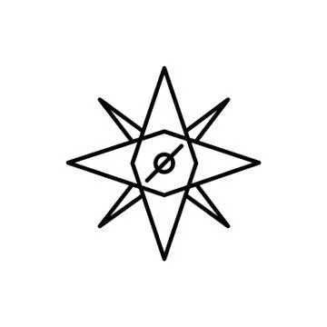 Compass Cardinal Direction Adventure Thin Line Icon Design Stock Illustration