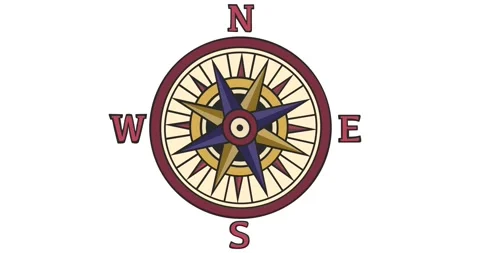 Compass cartoon animation ready for looping. Concept of choice. Stock Footage 149969747