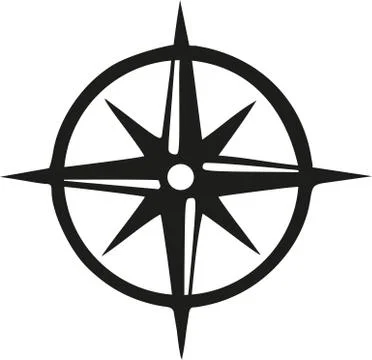 Compass with circle Stock Illustration