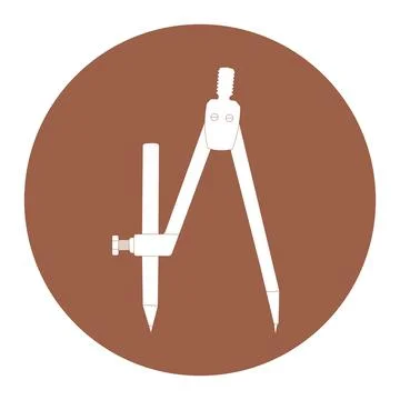 Compass circle school icon Stock Illustration