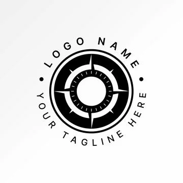 Compass circle simple emblem tour sail direction explore journey vacation map Stock Illustration