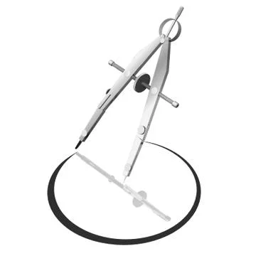 Compass circle white background - 3D illustration 스톡 일러스트