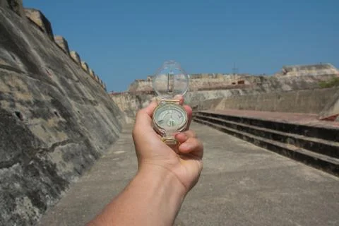 Compass close up of defense castle Stock Photos