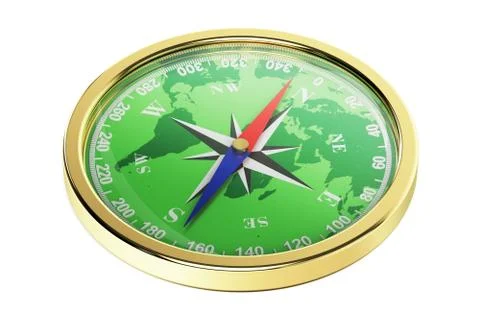 Compass closeup, 3d rendering Stock Illustration