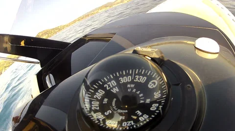 Compass on the cockpit of a boat Stock-Footage 37746764