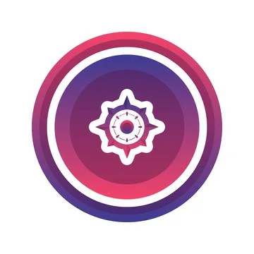 Compass coin gradient logo design template icon Stock Illustration