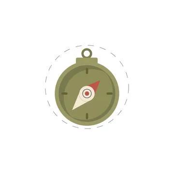 Compass colored flat vecor icon Illustrazione stock