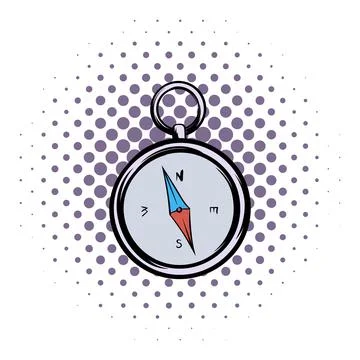 Compass comics icon Stock Illustration