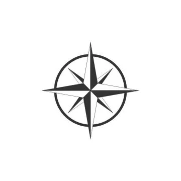 Compass, compass rose, navigation icon. Vector illustration, flat design. Stock Illustration