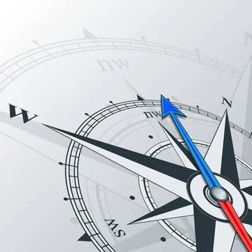 Compass Compass with wind rose, the arrow points to the north-west. Illust... Stock Photos