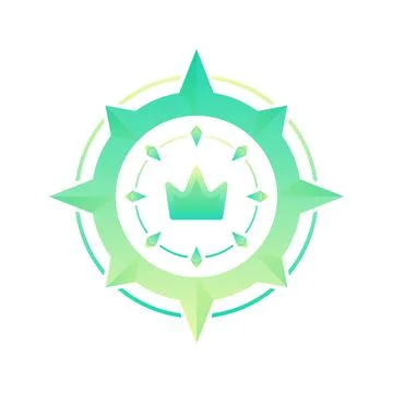 Compass crown gradient logo design template icon Stock Illustration