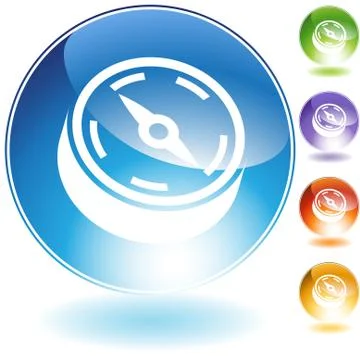 Compass crystal icon Stock Illustration