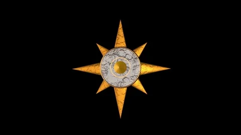 Compass design highlighting navigation theme with golden and silver details.. Stock Footage 332846662