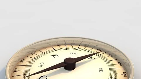 Compass detail 3D render Stock Illustration