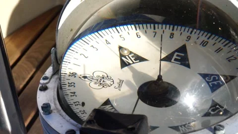 Compass to determine course using magnetic north. Stock Footage 152051737