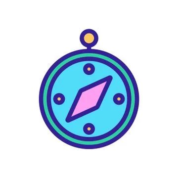 Compass to determine path icon vector outline illustration Stock Illustration