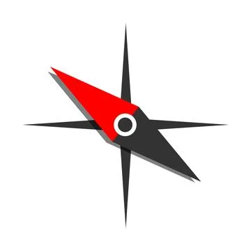 Compass - device for navigation and orientation. Arrow is point to the direct Stock Illustration