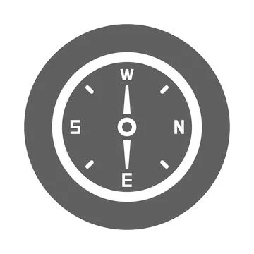 Compass, direction icon. Gray vector graphics. Stock Illustration
