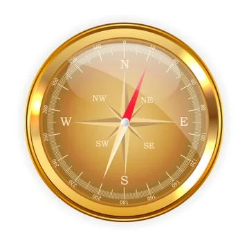 Compass direction icon for web design isolated on white background.  Illustra Stock Illustration