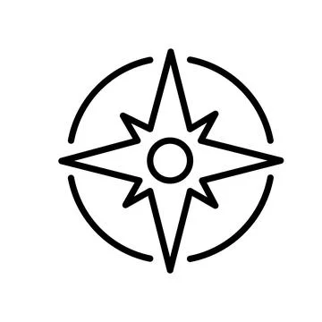 Compass direction location navigation sea star icon Stock Illustration