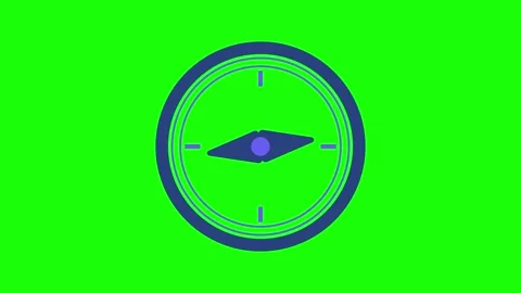 Compass Direction Rotating icon Animation on Green Background Stock Footage 301648011