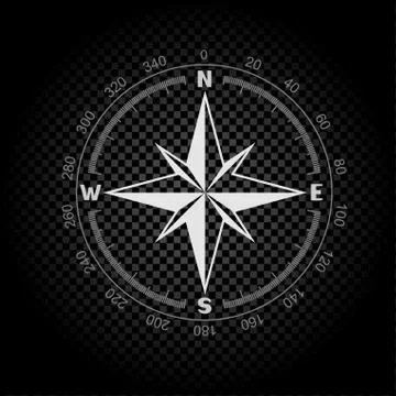 Compass directions dark background Stock Illustration