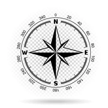 Compass directions transparent background Stock Illustration