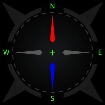 Compass. Display compass with illumination. Vector illustration. Stock-Illustration