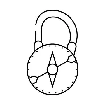 Compass diver tool line icon vector illustration Stock Illustration