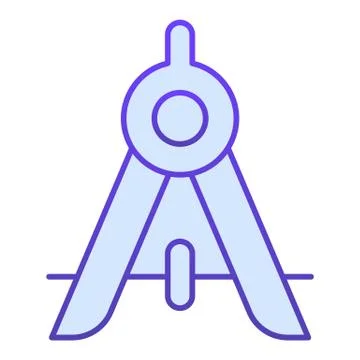 Compass divider flat icon. School instrument for drawing circles. Geometry Stock Illustration