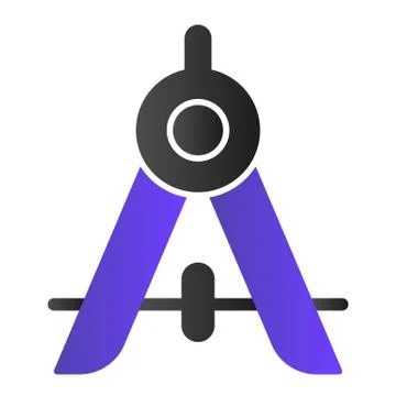 Compass divider flat icon. School instrument for drawing circles. Geometry Stock Illustration