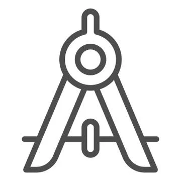 Compass divider line icon. School instrument for drawing circles. Geometry Stock Illustration