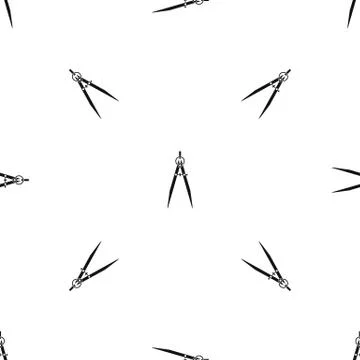 Compass for drawing and delineation pattern seamless black Illustrazione stock