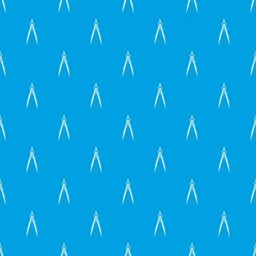 Compass for drawing and delineation pattern seamless blue Illustrazione stock