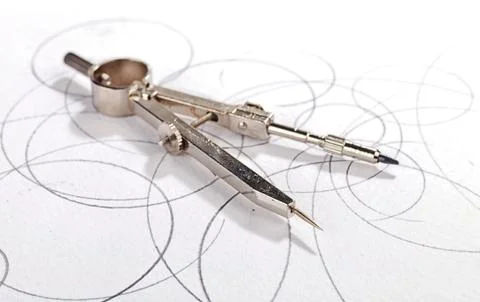 Compass drawing Stock Photos