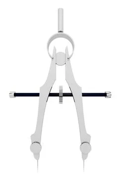 Compass (drawing tool) isolated on white background Stock Illustration