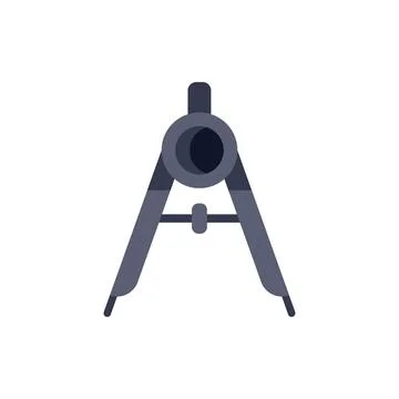 Compass drawing tool standing on white background Stock Illustration