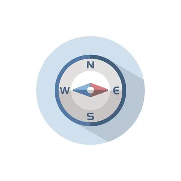 Compass east direction. Flat icon on a circle. Weather vector illustration イラスト素材