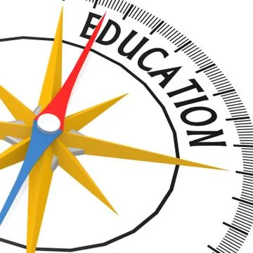 Compass with education word Stock-Illustration
