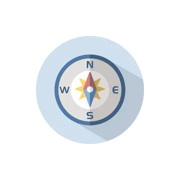 Compass. Flat icon on a circle. Weather vector illustration イラスト素材