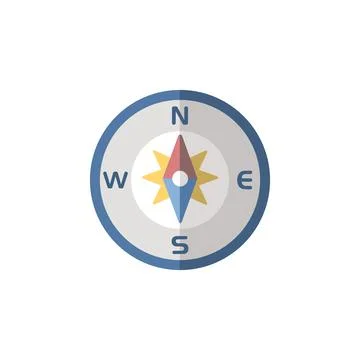 Compass. Flat icon. Isolated weather vector illustration Stock Illustration