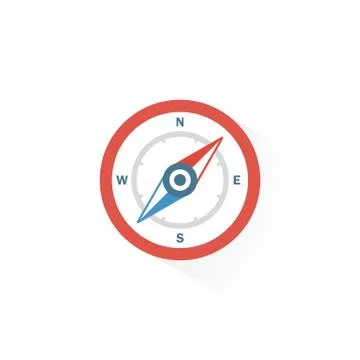 Compass flat icon on isolated white background. EPS 10 vector Stock Illustration