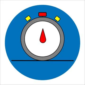 Compass flat icon. Vector icon of a navigational compass in flat style with l Stock Illustration