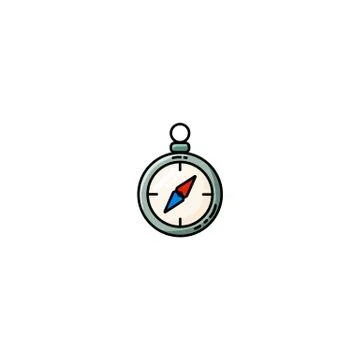 Compass flat icon for web. Simple vector icon design Stock Illustration