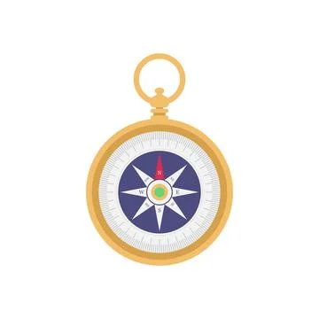 Compass Flat Illustration. Clean Icon Design Element on Isolated White Back.. Stock Illustration
