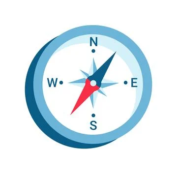 Compass flat illustration. Vector isolated on white. Stock Illustration