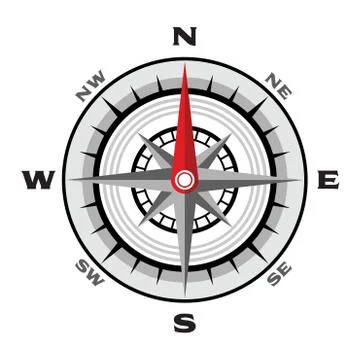 Compass flat vector illustration on a white background Illustrazione stock