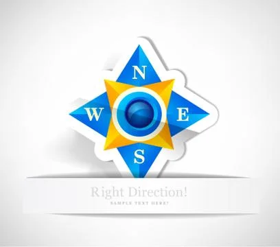Compass in the form of a paper origami. Stock Illustration