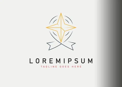 Compass foundation logo design. Vector illustration of abstract star badge wi Illustration