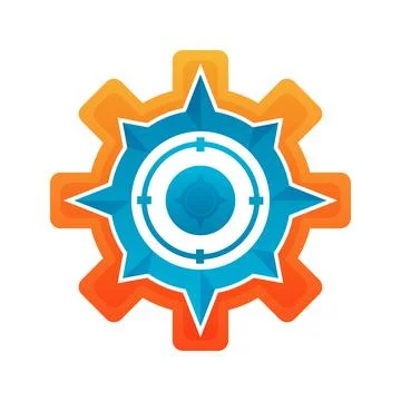 Compass gear logo design template icon Stock Illustration